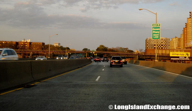 Belt Parkway eastbound at Ocean Parkway, Gravesend Brooklyn