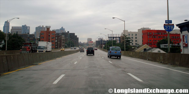 Brooklyn Queens Expressway, Westbound Approaching Tillary Street, Downtown Brooklyn