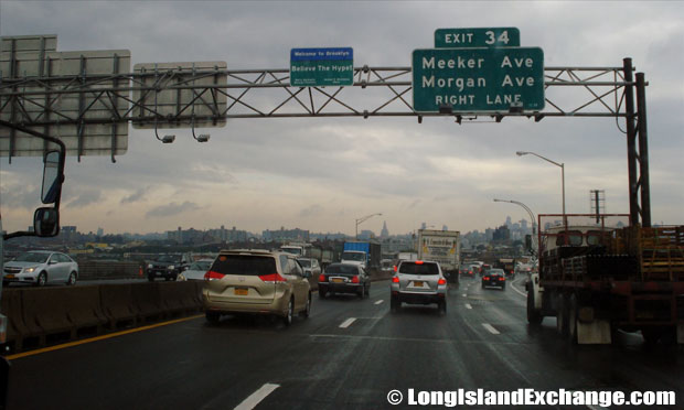 Brooklyn Queens Expressway, Westbound at Meeker Avenue Exit Haberman, Brooklyn