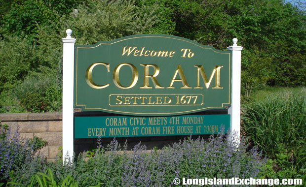 Coram Welcome Sign