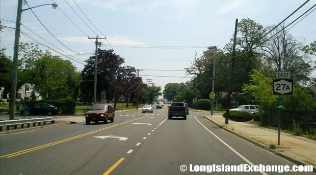 Montauk Highway Eastbound at Coolidge Avenue, Amity Harbor