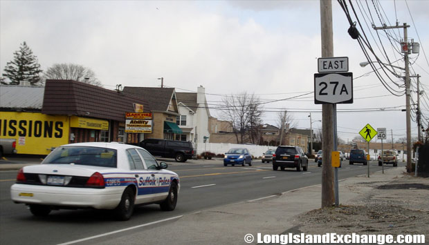 Montauk Highway Eastbound from Strongs Avenue, Copiague