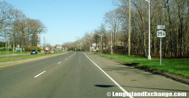 Route 25A Eastbound from North Country Road, Sound Beach