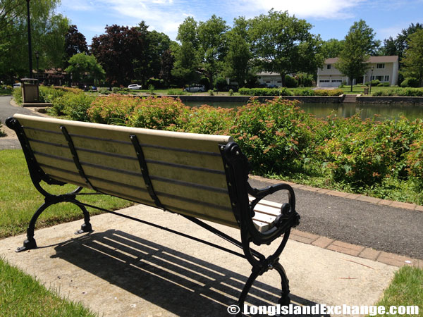 Searingtown Pond Park Bench